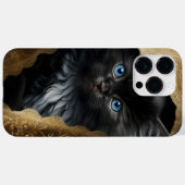 SCHÖNE WASSERFARBE SCHWARZE KATZE MIT GOLDSCHEIBE Case-Mate iPhone HÜLLE (Rückseite (Horizontal))