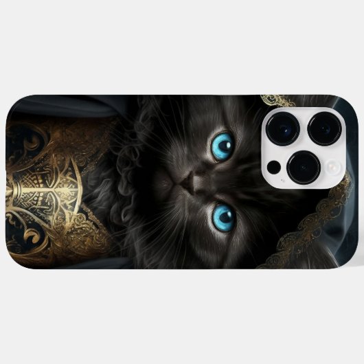 SCHÖNE WASSERFARBE SCHWARZE KATZE MIT GOLDSCHEIBE Case-Mate iPhone HÜLLE (Rückseite (Horizontal))