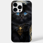 SCHÖNE WASSERFARBE SCHWARZE KATZE MIT GOLDSCHEIBE Case-Mate iPhone HÜLLE (Rückseite)