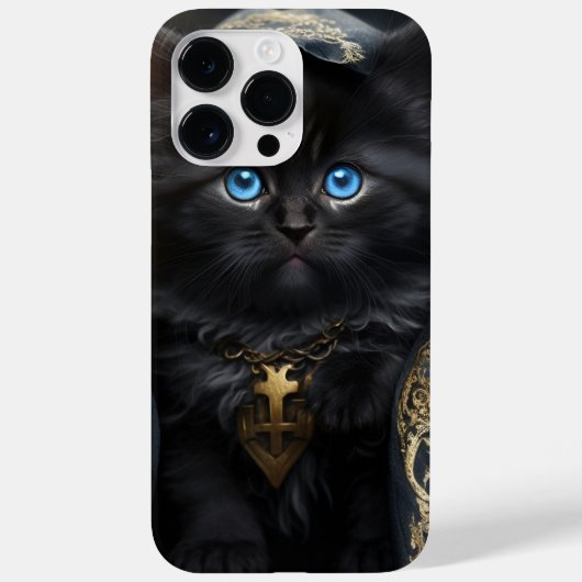 SCHÖNE WASSERFARBE SCHWARZE KATZE MIT GOLDSCHEIBE Case-Mate iPhone HÜLLE (Rückseite)
