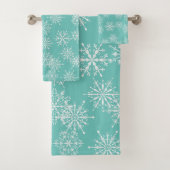 Schöne Wasserfarbe Snowflake Urlaub Badhandtuch Set (Insitu)