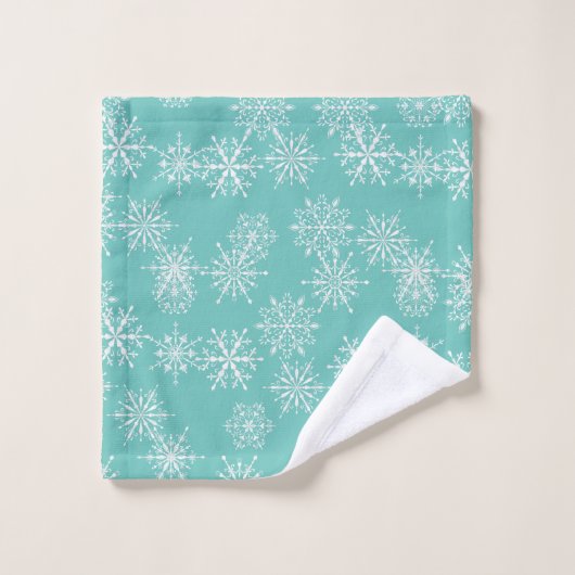 Schöne Wasserfarbe Snowflake Urlaub Badhandtuch Set (Waschlappen)
