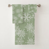 Schöne Wasserfarbe Snowflake Urlaub Badhandtuch Set (Insitu)