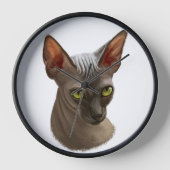 SCHÖNE WASSERFARBE SPHYNX KATZE UHR (Vorderseite)