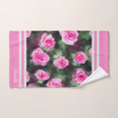Schöne Wasserfarbe Trendy Pink Roses Collection Badhandtuch Set (Handtuch)