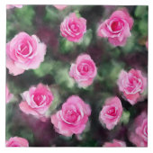 Schöne Wasserfarbe Trendy Pink Roses Collection Fliese (Vorderseite)