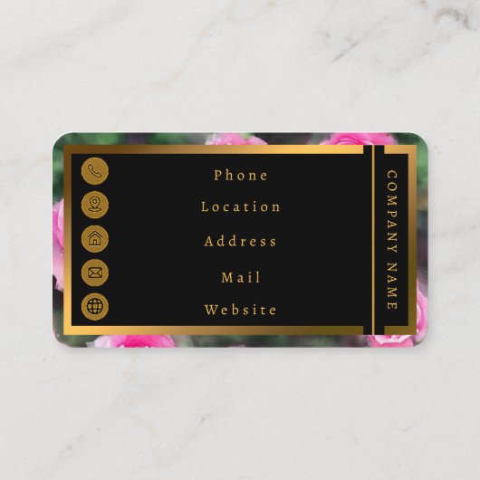 Schöne Wasserfarbe Trendy Pink Roses Collection Visitenkarte (Rückseite)