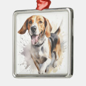 SCHÖNE WASSERFARBE TRI FARBE FOXHOUND HUND ORNAMENT AUS METALL (Links)