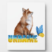 Schöne Wasserfarbe Ukraine Fox und Schmetterling Fotoplatte (Vorderseite)