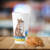 Schöne Wasserfarbe Ukraine Fox und Schmetterling Milchtasse