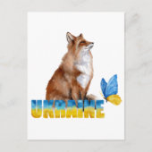 Schöne Wasserfarbe Ukraine Fox und Schmetterling Postkarte (Vorderseite)
