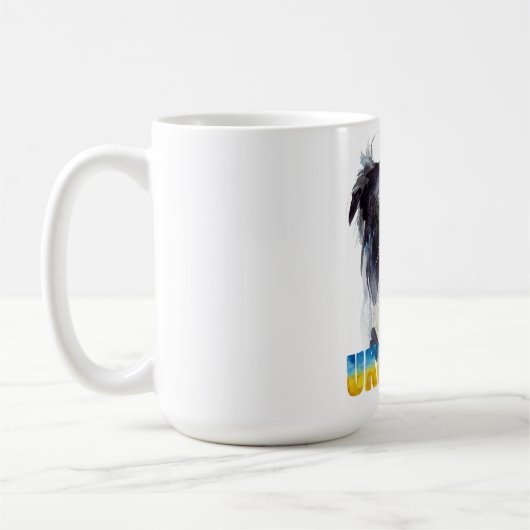 Schöne Wasserfarbe Ukraine Hund und Schmetterling Kaffeetasse (Links)