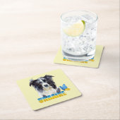 Schöne Wasserfarbe Ukraine Hund und Schmetterling Rechteckiger Pappuntersetzer (Vor Ort)