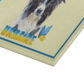 Schöne Wasserfarbe Ukraine Hund und Schmetterling Schneidebrett (Ecke)