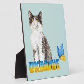 Schöne Wasserfarbe Ukraine Katze und Schmetterling Fotoplatte (Seite)