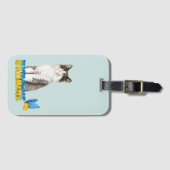 Schöne Wasserfarbe Ukraine Katze und Schmetterling Gepäckanhänger (Vorderseite (Horizontal))