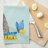 Schöne Wasserfarbe Ukraine Katze und Schmetterling Geschirrtuch (Viertel Falte)