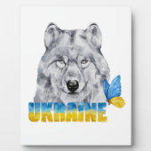 Schöne Wasserfarbe Ukraine Wolf und Schmetterling Fotoplatte (Vorderseite)