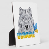 Schöne Wasserfarbe Ukraine Wolf und Schmetterling Fotoplatte (Seite)