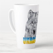 Schöne Wasserfarbe Ukraine Wolf und Schmetterling Milchtasse (Linke Ecke)