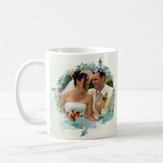 Schöne Wasserfarbe Verheiratet und frohe Weihnacht Kaffeetasse (Links)