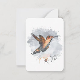 Schöne Wasserfarbe Vintag Abstrakten Hummingbird Mitteilungskarte