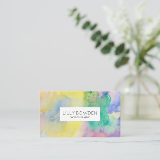 Schöne Wasserfarbe Visitenkarte (Stehend Vorderseite)