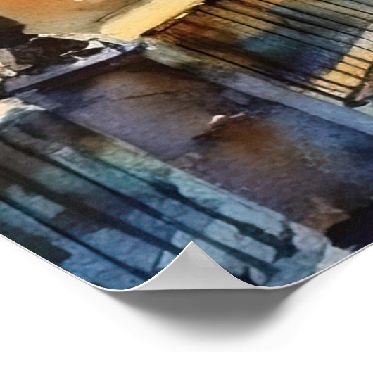 Schöne Wasserfarbe von Paris Reisen Poster (Ecke)