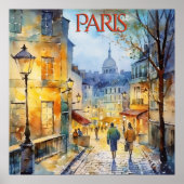 Schöne Wasserfarbe von Paris Reisen Poster (Vorne)