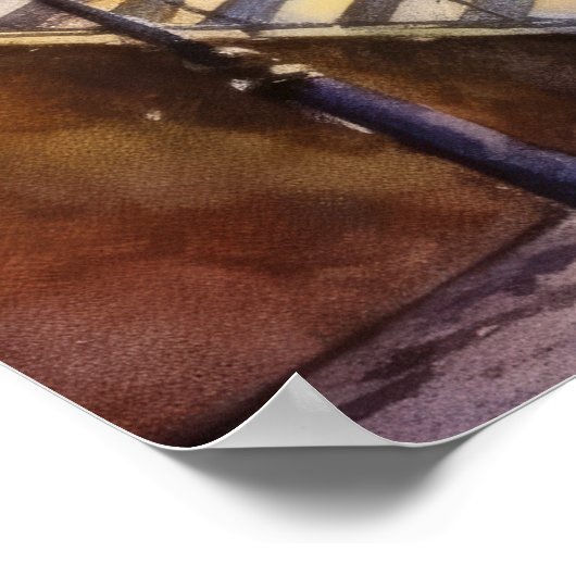 Schöne Wasserfarbe von Paris Reisen Poster (Ecke)