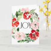 Schöne Wasserfarbe Weihnachtskranz Freude Karte (Gelbe Blume)