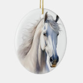 SCHÖNE WASSERFARBE WEISSE PFERDE GESICHT KERAMIK ORNAMENT (Rechts)