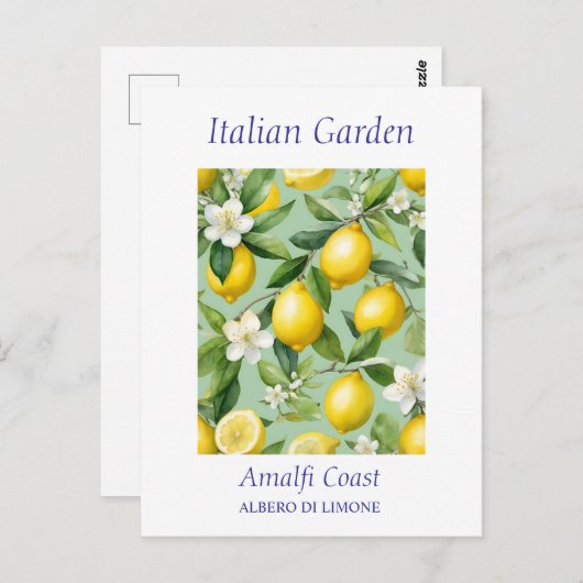 Schöne Wasserfarbe Zitronenbaum Postkarte (Vorne/Hinten)