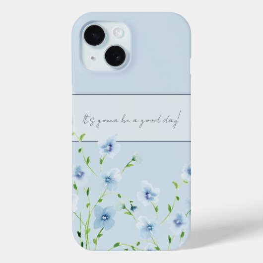 Schöne Wasserfarben Blaue Blumige Case-Mate iPhone Hülle (Rückseite)