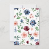 Schöne Wasserfarben Blumen & Grüne Hochzeit Save The Date (Rückseite)