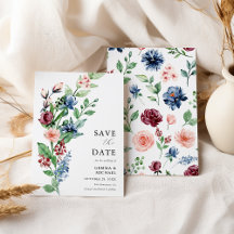 Schöne Wasserfarben Blumen & Grüne Hochzeit