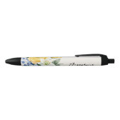 Schöne Wasserfarben-Blumen-Personalisierter Name Kugelschreiber (Oberseite)