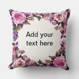 Schöne Wasserfarben-Blumengrenze Kissen