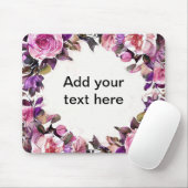Schöne Wasserfarben-Blumengrenze Mousepad (Mit Mouse)
