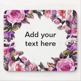 Schöne Wasserfarben-Blumengrenze Mousepad