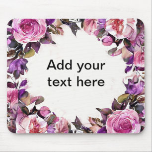 Schöne Wasserfarben-Blumengrenze Mousepad