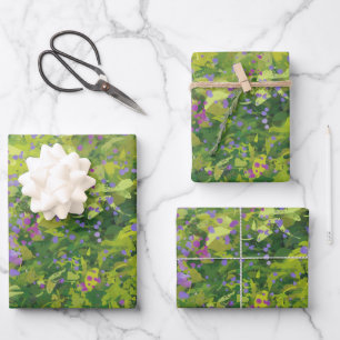 Schöne Wasserfarben-Blumenstrauch-Grafik-Kunstmale Geschenkpapier Set