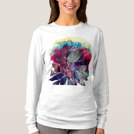 Schöne Wasserfarben-Blütenblumen T-Shirt (Vorderseite)