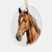 SCHÖNE WASSERFARBEN BROWPFERDE KERAMIK ORNAMENT (Rechts)