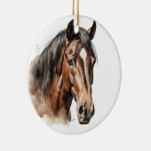 SCHÖNE WASSERFARBEN BROWPFERDE KERAMIK ORNAMENT (Rechts)