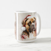 SCHÖNE WASSERFARBEN CHRISTMAS BOXER DOG KAFFEETASSE (VorderseiteRechts)