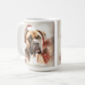 SCHÖNE WASSERFARBEN CHRISTMAS BOXER DOG KAFFEETASSE (Vorderseite Links)