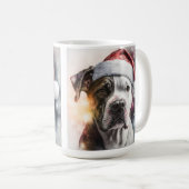 SCHÖNE WASSERFARBEN CHRISTMAS BULLDOG KAFFEETASSE (VorderseiteRechts)