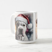 SCHÖNE WASSERFARBEN CHRISTMAS BULLDOG KAFFEETASSE (Vorderseite Links)