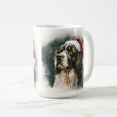 SCHÖNE WASSERFARBEN CHRISTMAS SPANIEL HUND KAFFEETASSE (VorderseiteRechts)